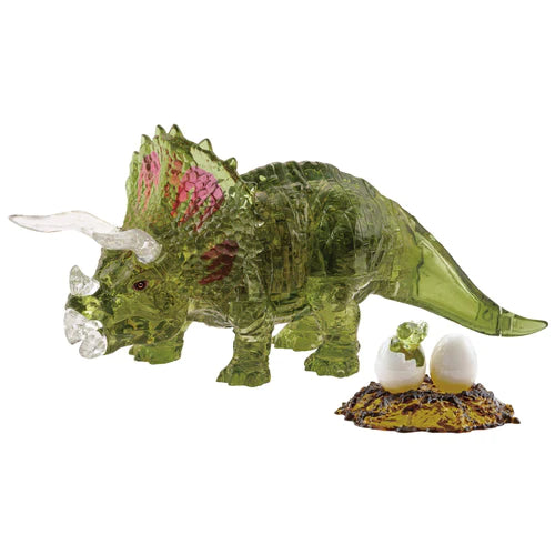 3D Crystal Green Triceratops