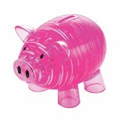 3D Pink Piggy Bank Crystal Puzzle