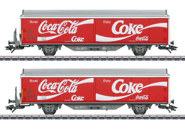 48344 Sliding wall wagon set Hbilsvy CocaCola