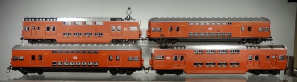 HO Comeng Series 1 Double Deck  Tuscan Red  4 Car Set