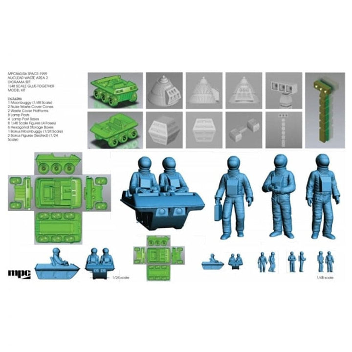 MPC - 1:48 Space: 1999 Nuclear Waste Area 2 Diorama w/ Bonus 1:24 Moon Buggy