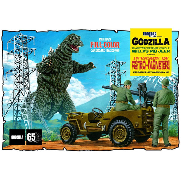 882 1/25 Godzilla Army Jeep Plastic Model Kit