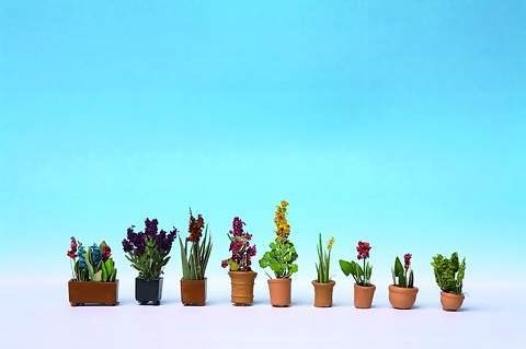 HO Laser Cut Minis Ornamental Plant/Pot