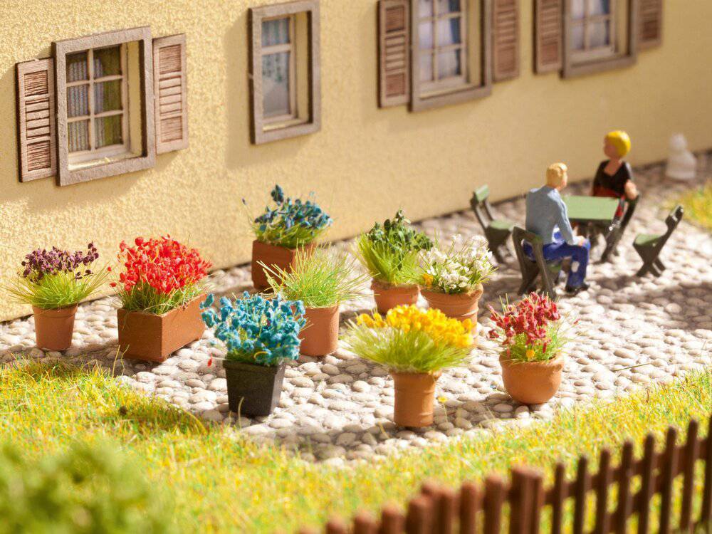 Noch - HO Flowers In Flower Pots