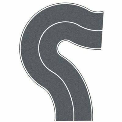 Noch - HO Federal Road Curve (Grey)