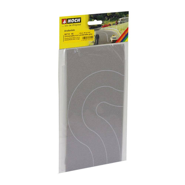 Noch - HO Country Road Curve (Grey) (2pcs)