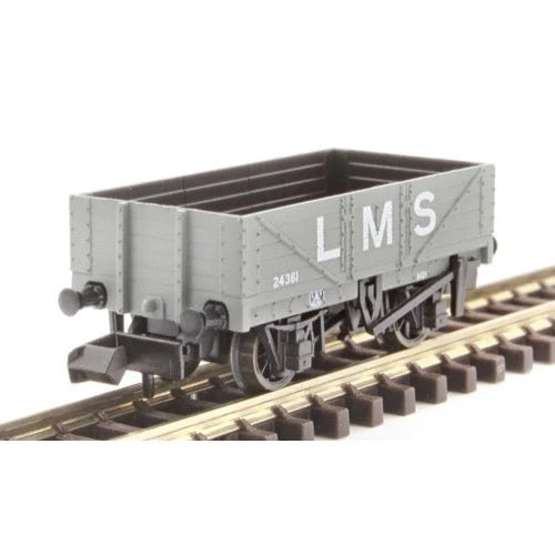 N RTR 9ft 5 Plank Open Wagon LMS Grey