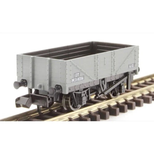 N RTR 9ft 5 Plank Open Wagon BR Grey