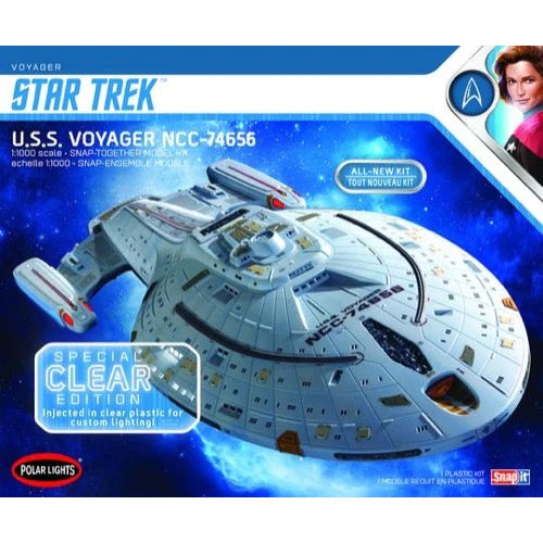 Polar Lights 992M 1/1000 Star Trek USS Voyager  Clear Version Plastic Model Kit