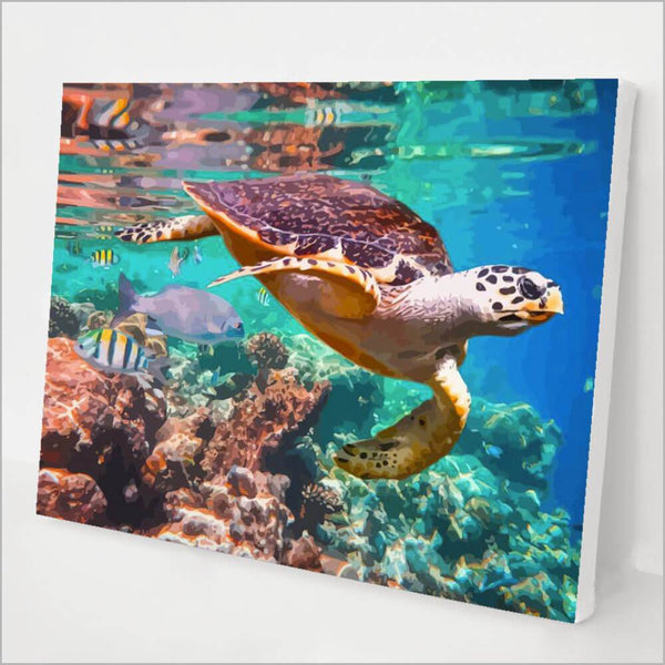 Paint by Numbers Kit Coral and Sea Turtle