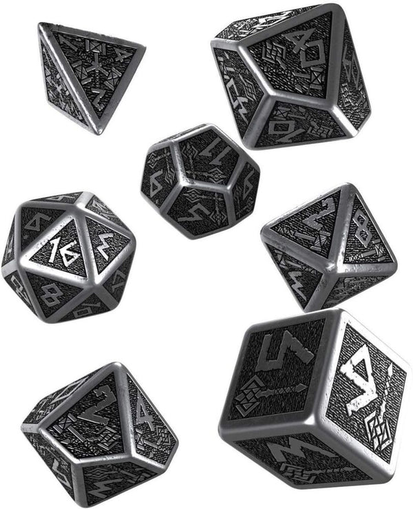 Dwarven Metal and Black 7Dice Set