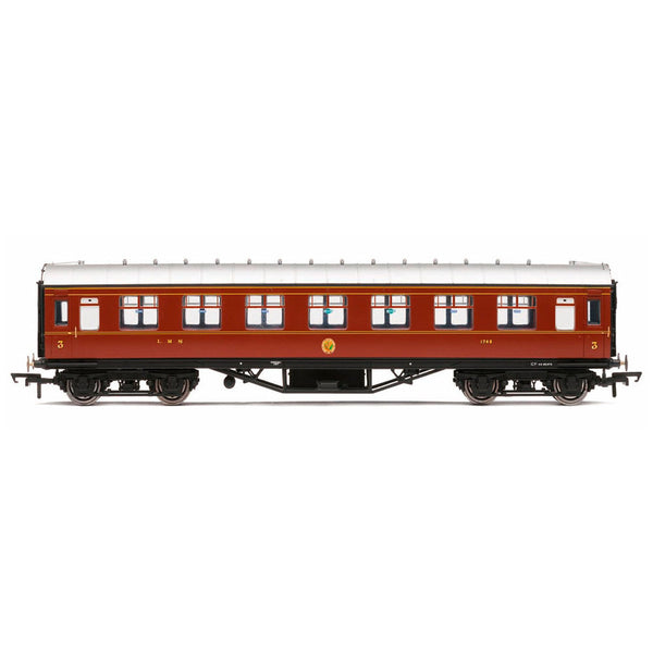 Hornby - LMS Corridor 3rd Class, Crimson Lake