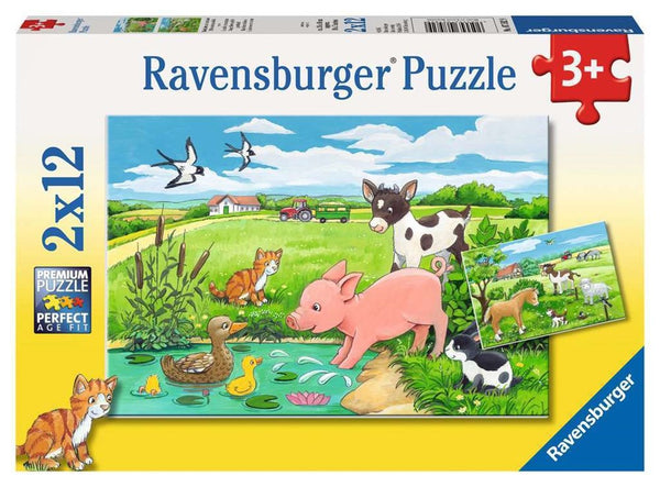 2x12pc Baby Farm Animals Puzzle