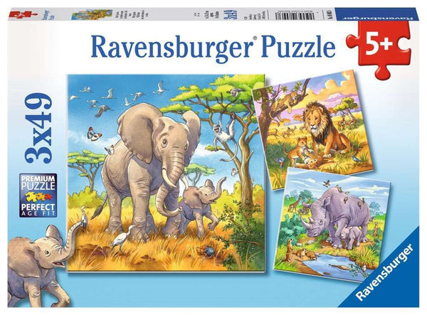 3x49pc Wild Animals Puzzle