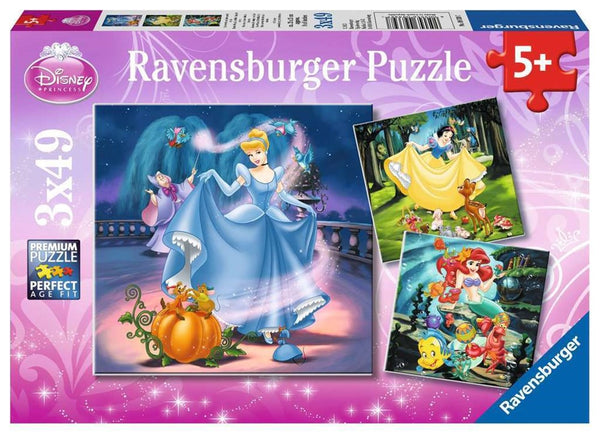 3x49pc Disney Snow White Cinderella Ariel