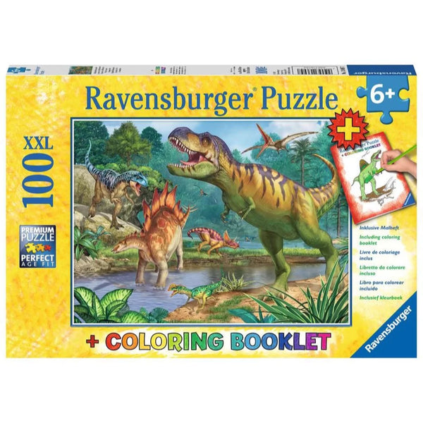 100pc World of Dinosaurs and Colouring Book