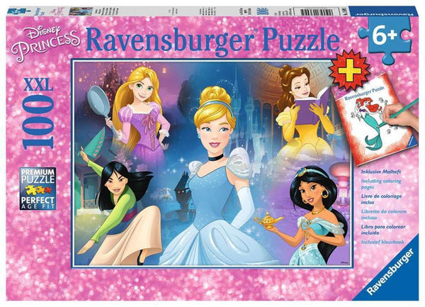 100pc Disney Charming Princess with Colouring Book