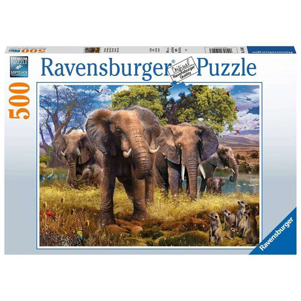 500pc Elephant Family