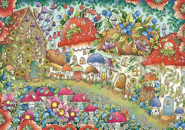 1000pc Floral Mushroom Houses Puzzle