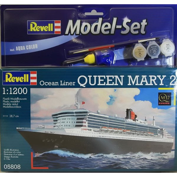 Revell - 1/1200 Ocean Liner Queen Mary  2 Model Set