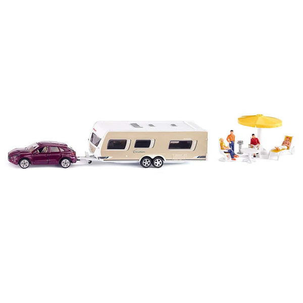 Siku - 1:55 Porsche Car with Caravan