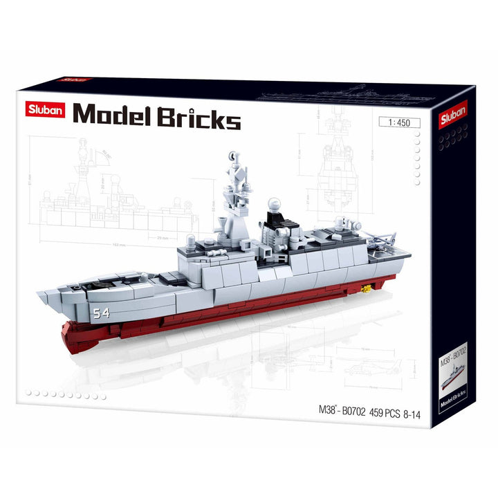 Sluban - 1:450 457pc Model Bricks Frigate 054A