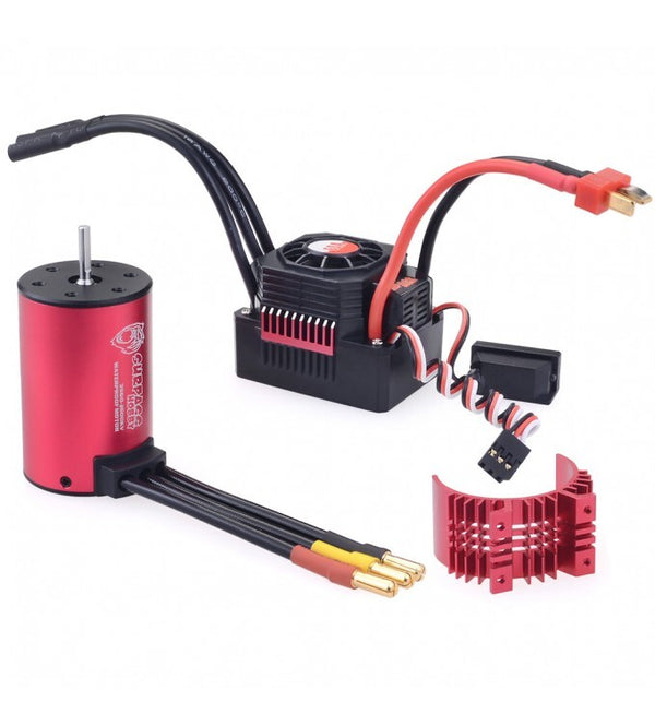 KK Waterproof 3660 Brushless Motor with 60A ESC Combo + Red Heatsink 2600kv