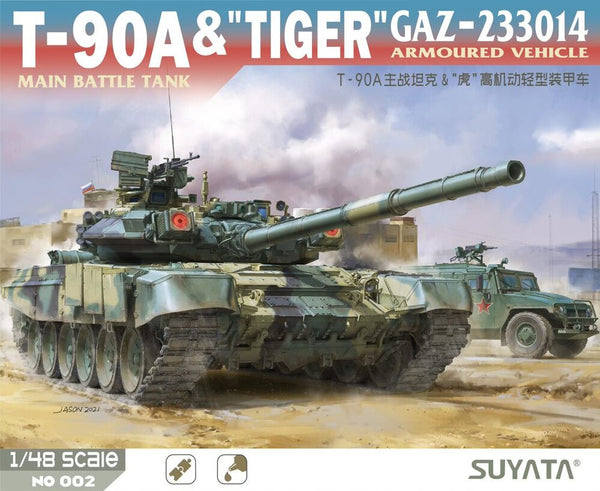 1/48 T90A Main Battle Tank and   Tiger   Gaz233014 Armoured Vehicle Plastic Model Kit