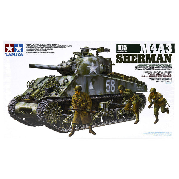 1/35 US Medium Tank M4A3 Sherman w/ 105mm Howitzer Assault Support