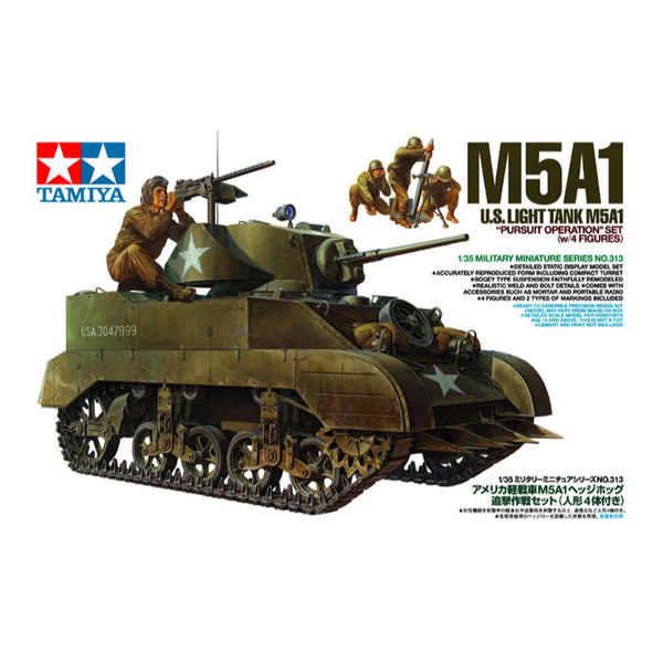 Tamiya - 1/35 US Light Tank M5A1 "Pursuit Operation" Set (w/ 4 Figures)