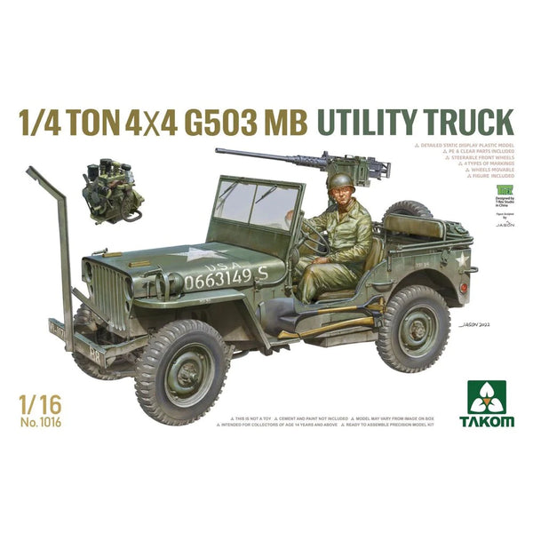 1/16 US WWII Quarter Ton 4X4 Utility Vehicle Plastic Model Kit