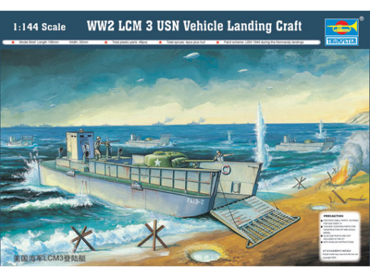 00102 1/144 WW II US Navy LCM(3) Landing Craft Plastic Model Kit