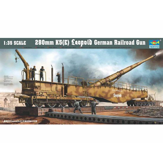 00207 1/35 280mm K5 E Leopold German Rail Road Gun Plastic Model Kit