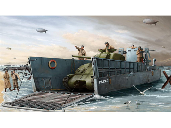 00347 1/35 WW II US Navy LCM3 Landing Craft Plastic Model Kit