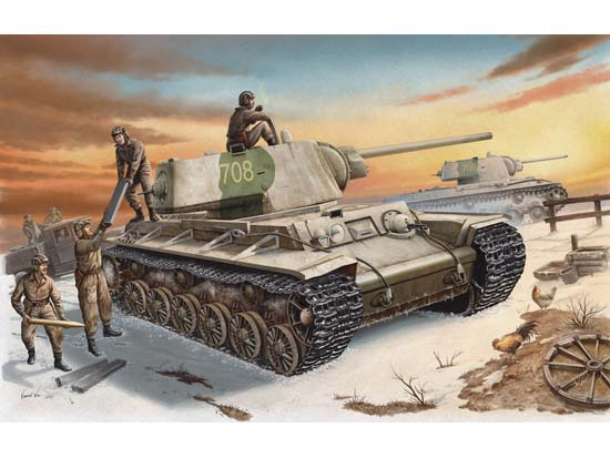 00359 1/35 Russian KV1 Model 1942 Heavy Cast Turret Tank Plastic Model Kit