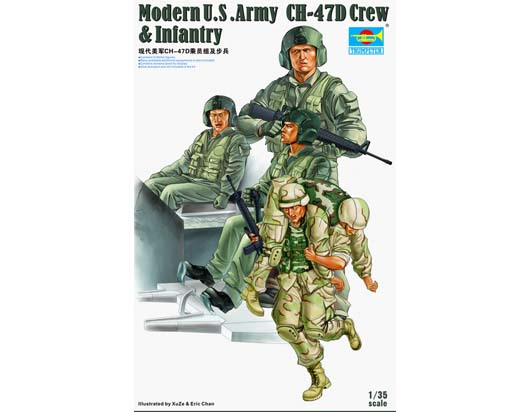 00415 1/35 Modern U.S. Army CH47D Crew and Infantry Plastic Model Kit