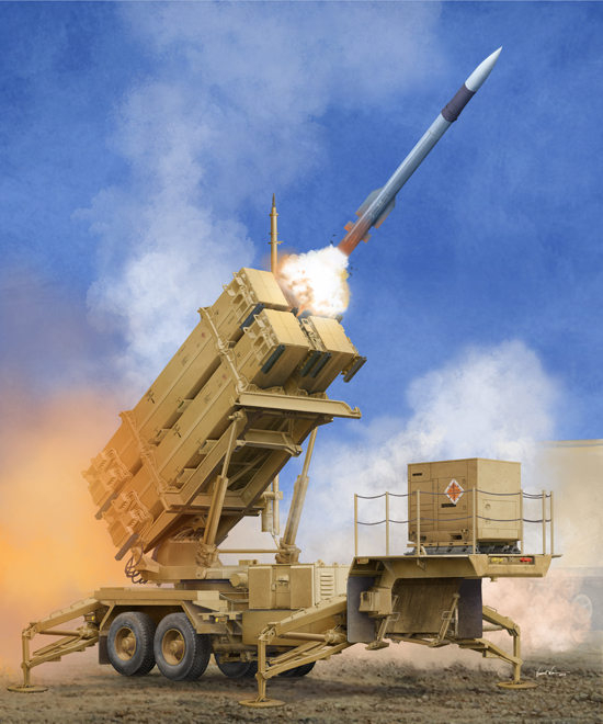 01040 1/35 US M901 Launching Station with MIM104F Patriot SAM System PAC3 Plastic Model Kit