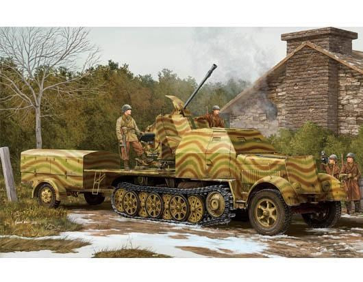 01527 1/35 German 3.7cm Flak 43 auf Selbstfahrlafette Sd.Kfz.7/2 Plastic Model Kit