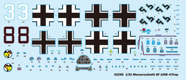 Trumpeter - Trumpeter 02290 1/32 Messerschmitt Bf 109E-4/Trop