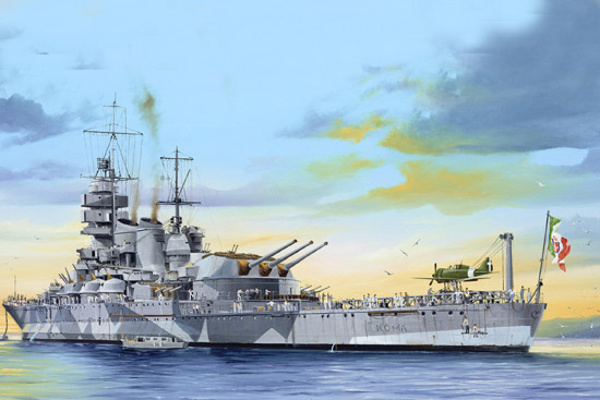 05318 1/350 Italian Navy Battleship RN Roma Plastic Model Kit