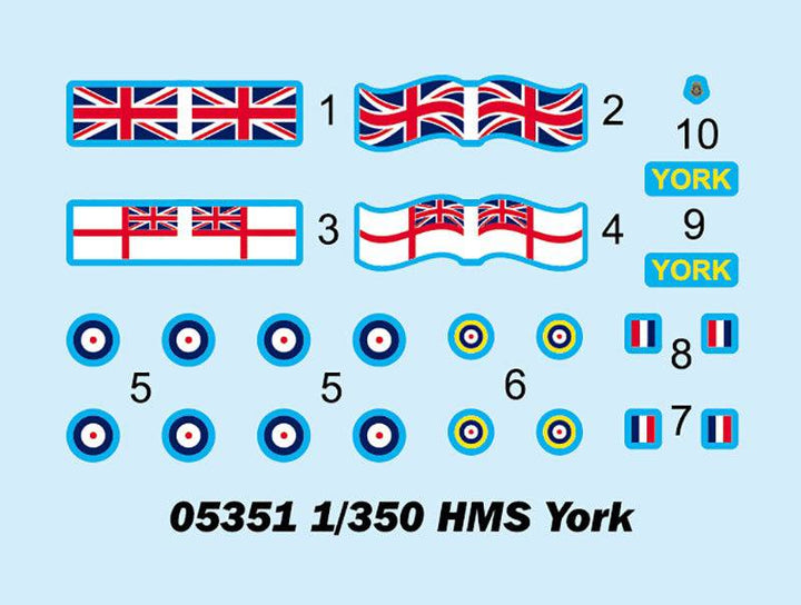 Trumpeter - Trumpeter 05351 1/350 HMS York Plastic Model Kit