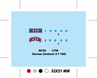 Trumpeter - Trumpeter 05793 1/700 German Zerstorser Z-7, 1942