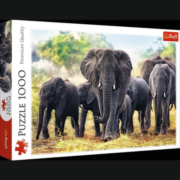 1000pc African Elephants