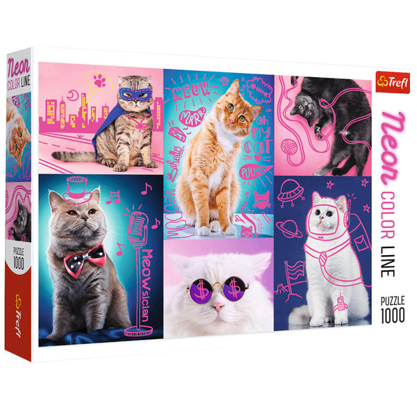 1000pc Neon Colour Line Cats