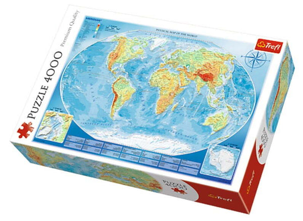 4000pc Physical World Map