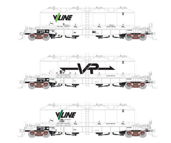 HO VR FX 3 car FlourHopper Set