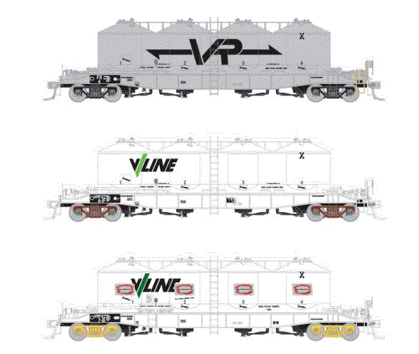 HO VR FX 3 car Sandand Flour Hopper