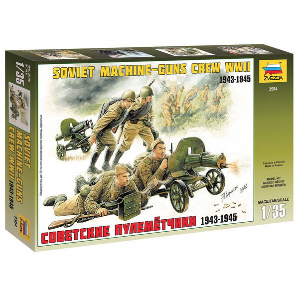 1/35 Soviet MachineGuns with Crew WWII 19431945  Plastic Model Kit