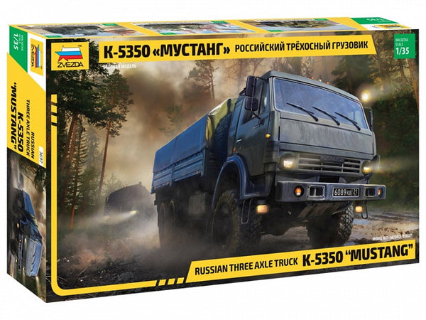 1/35 Russian 6x6 ThreeAxle Truck Kamaz K5350 Mustang  Plastic Model Kit