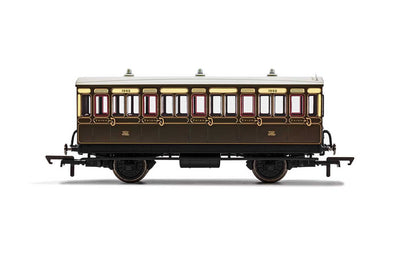 HO GWR 4 WHEEL COACH 3RD CLASS 1882  ERA 2/3